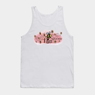 Be Nice - Make the World a Better Place. (Version 2: Pink on Pink) Includes cute flower and bee sticker set! Tank Top